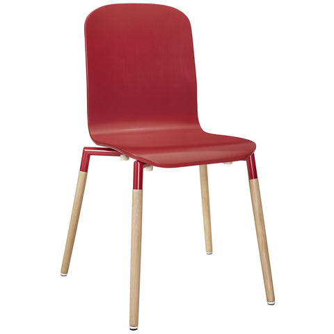 Modway Stack Wood Dining Chairs and Table Set of 5