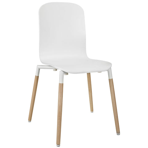 Modway Stack Wood Dining Chairs and Table Set of 5