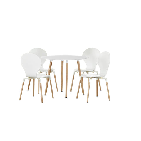 Modway Path Dining Chairs and Circular Table Set of 5