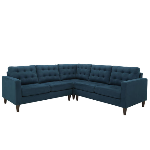 Modway Empress 3 Piece Fabric Sectional Sofa Set