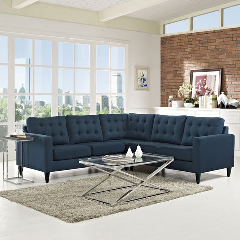 Modway Empress 3 Piece Fabric Sectional Sofa Set