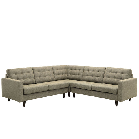 Modway Empress 3 Piece Fabric Sectional Sofa Set