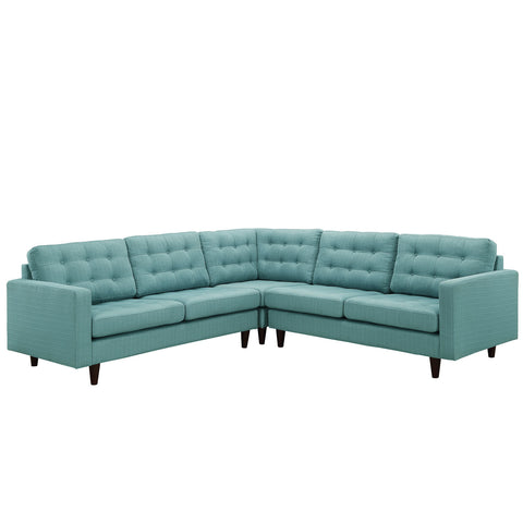 Modway Empress 3 Piece Fabric Sectional Sofa Set