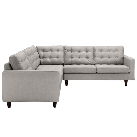 Modway Empress 3 Piece Fabric Sectional Sofa Set
