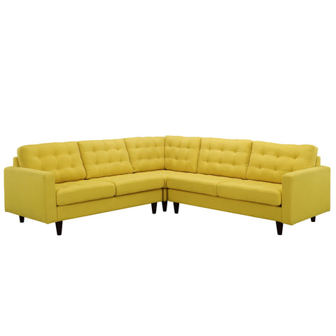 Modway Empress 3 Piece Fabric Sectional Sofa Set