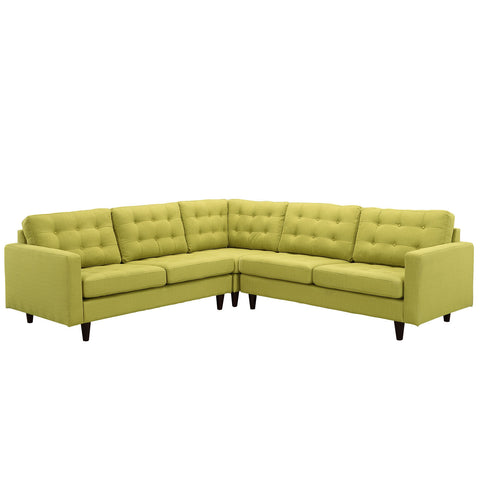 Modway Empress 3 Piece Fabric Sectional Sofa Set