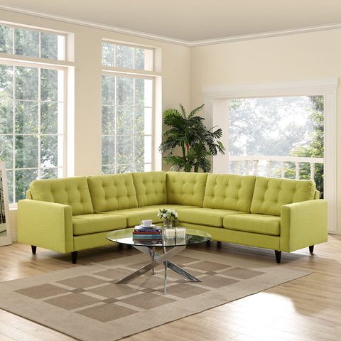 Modway Empress 3 Piece Fabric Sectional Sofa Set