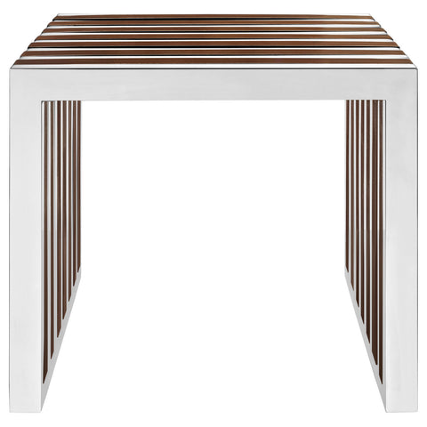 Modway Gridiron Small Wood Inlay Bench