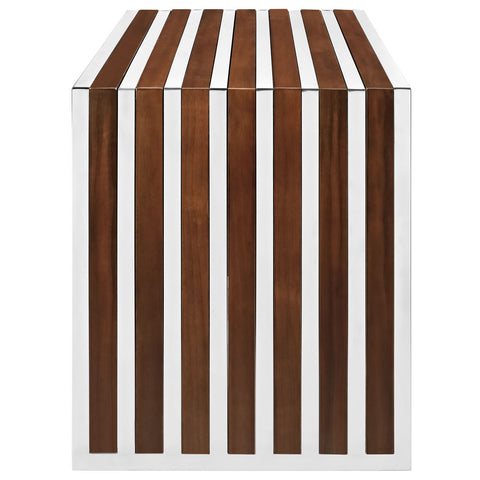 Modway Gridiron Small Wood Inlay Bench