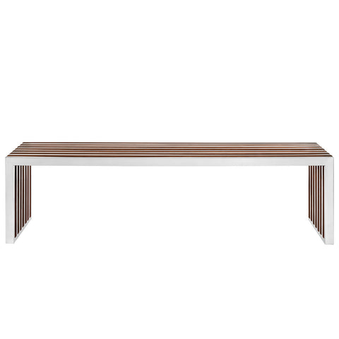 Modway Gridiron Large Wood Inlay Bench