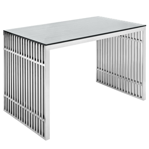 Modway Gridiron Stainless Steel Desk