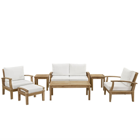 Modway Marina 7 Piece Outdoor Patio Teak Sofa Set