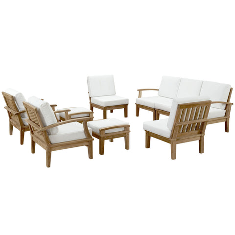 Modway Marina 9 Piece Outdoor Patio Teak Sofa Set