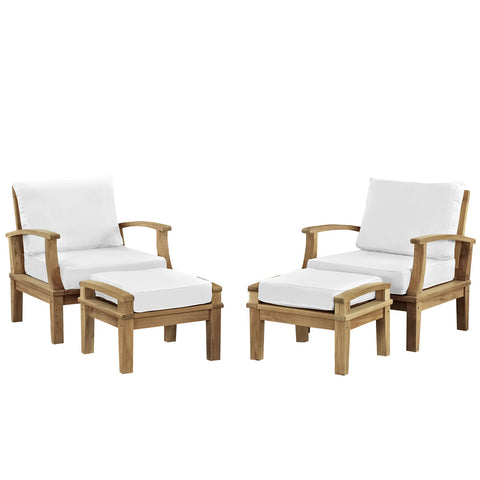 Modway Marina 4 Piece Outdoor Patio Teak Sofa Set