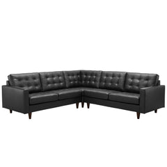 Modway Empress 3 Piece Leather Sectional Sofa Set