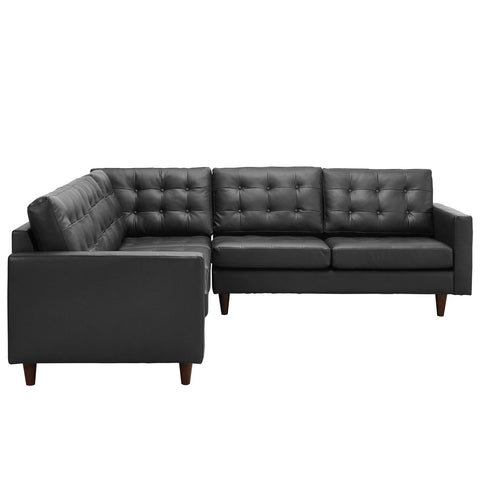 Modway Empress 3 Piece Leather Sectional Sofa Set