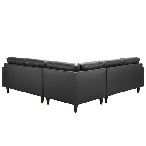 Modway Empress 3 Piece Leather Sectional Sofa Set