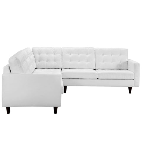 Modway Empress 3 Piece Leather Sectional Sofa Set