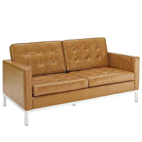 Modway Loft Leather Loveseat