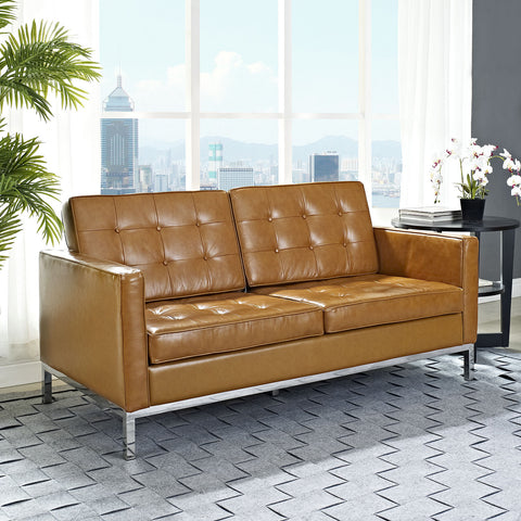Modway Loft Leather Loveseat