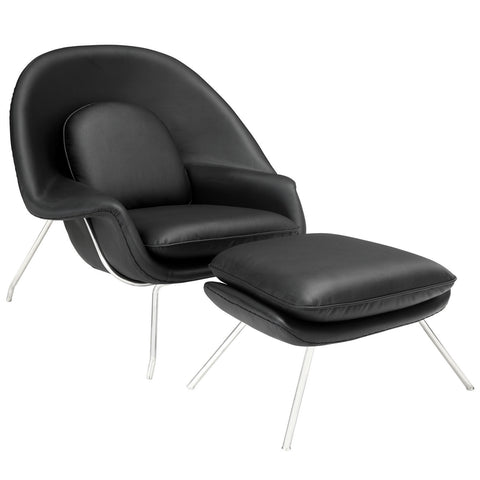 Modway W Leather Lounge Chair