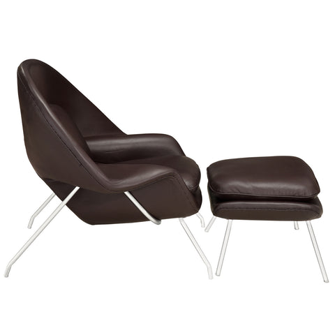 Modway W Leather Lounge Chair