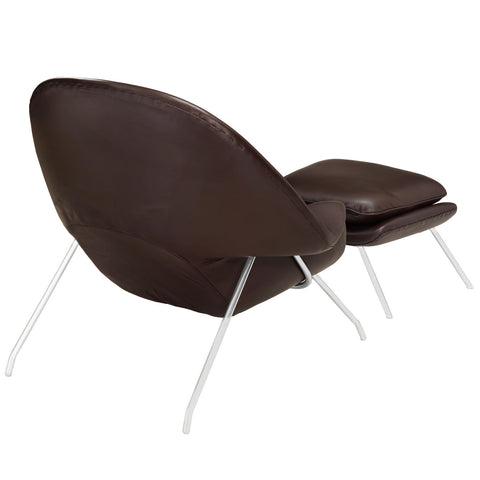 Modway W Leather Lounge Chair