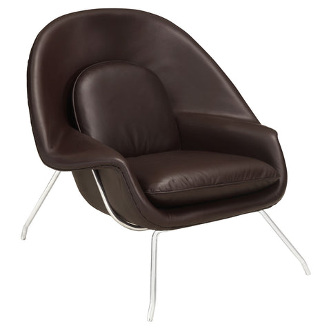 Modway W Leather Lounge Chair