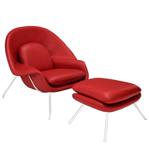 Modway W Leather Lounge Chair