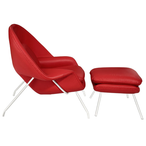 Modway W Leather Lounge Chair