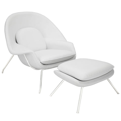 Modway W Leather Lounge Chair