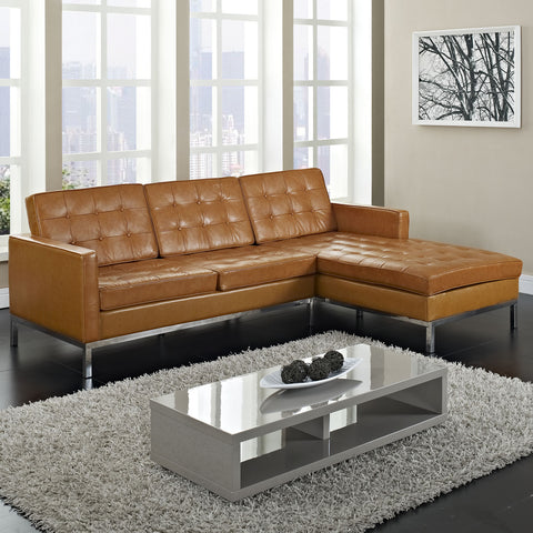 Modway Loft Right-Arm Leather Sectional Sofa