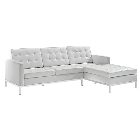 Modway Loft Right-Arm Leather Sectional Sofa