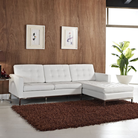 Modway Loft Right-Arm Leather Sectional Sofa