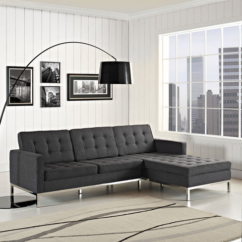 Modway Loft Right-Arm Wool Sectional Sofa