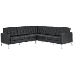 Modway Loft L-Shaped Leather Sectional Sofa