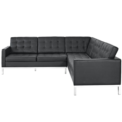 Modway Loft L-Shaped Leather Sectional Sofa