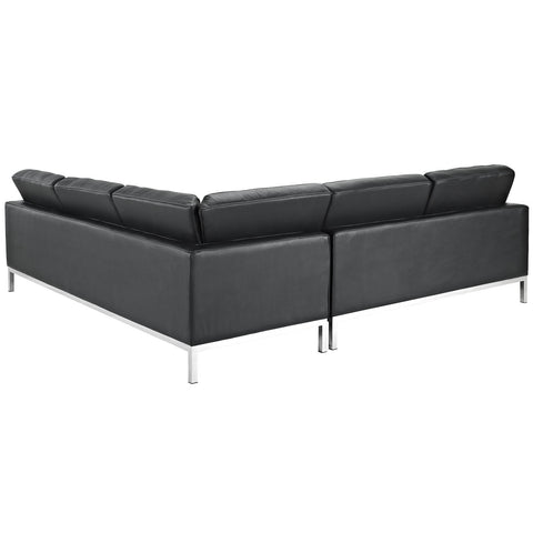 Modway Loft L-Shaped Leather Sectional Sofa