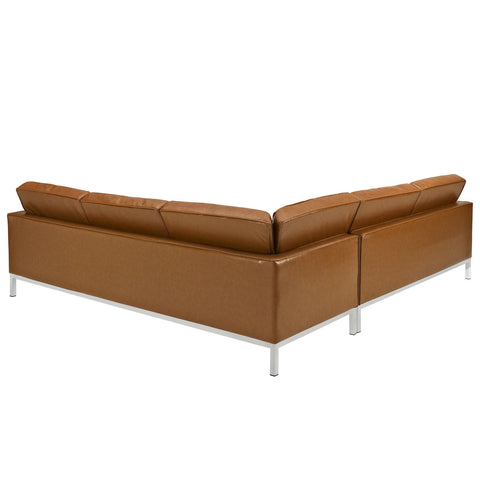 Modway Loft L-Shaped Leather Sectional Sofa