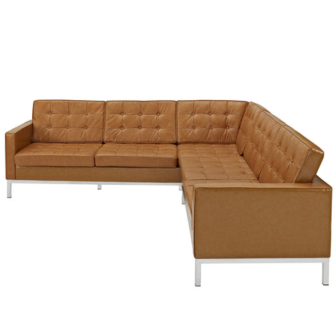 Modway Loft L-Shaped Leather Sectional Sofa
