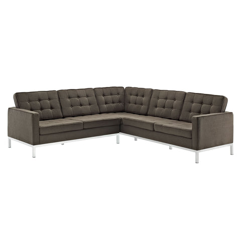 Modway Loft L-Shaped Wool Sectional Sofa