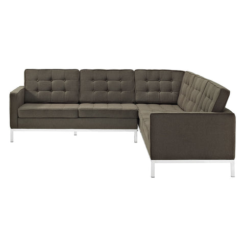Modway Loft L-Shaped Wool Sectional Sofa