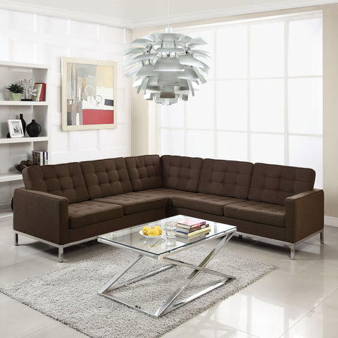 Modway Loft L-Shaped Wool Sectional Sofa