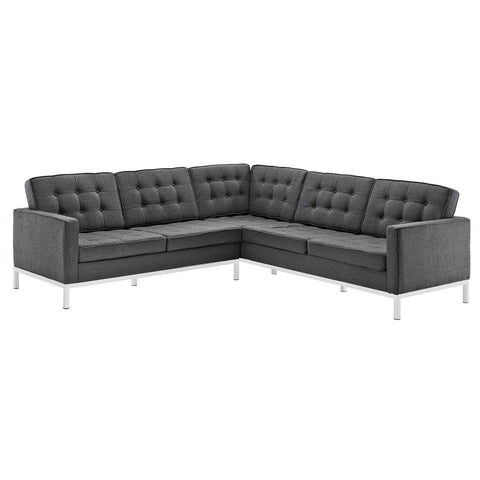 Modway Loft L-Shaped Wool Sectional Sofa