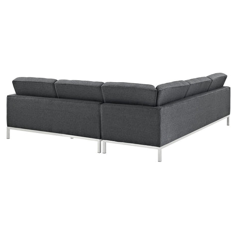 Modway Loft L-Shaped Wool Sectional Sofa