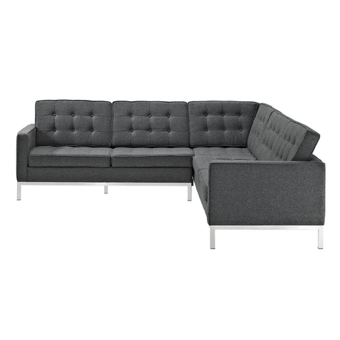 Modway Loft L-Shaped Wool Sectional Sofa