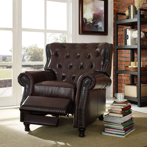 Modway Cognac Leather Recliner