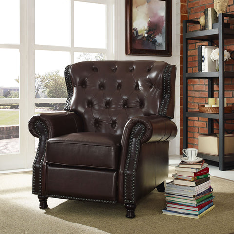Modway Cognac Leather Recliner