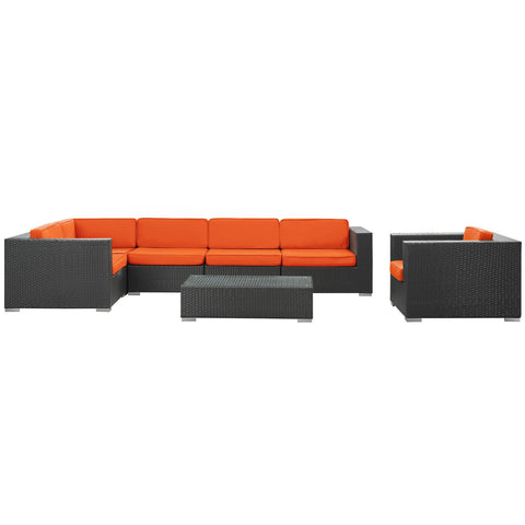 Modway Corona 7 Piece Outdoor Patio Sectional Set