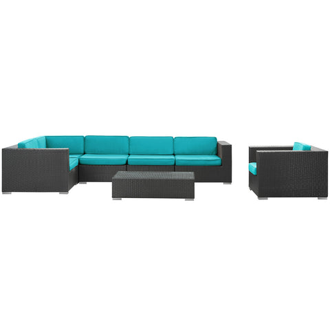 Modway Corona 7 Piece Outdoor Patio Sectional Set